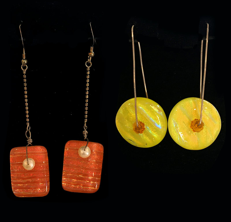morgan bell, glass art, glass jewelry, glass earrings, jewelry, earrings, original jewelry