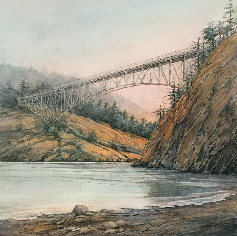 ginny o'neill, watercolor paintings, watercolors, whidbey island scenes, pacific northwest scenes