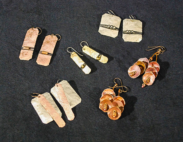 marcy johnson, jewelry, metal jewelry, metal earrings, metal necklaces, artistic jewelry, original jewelry