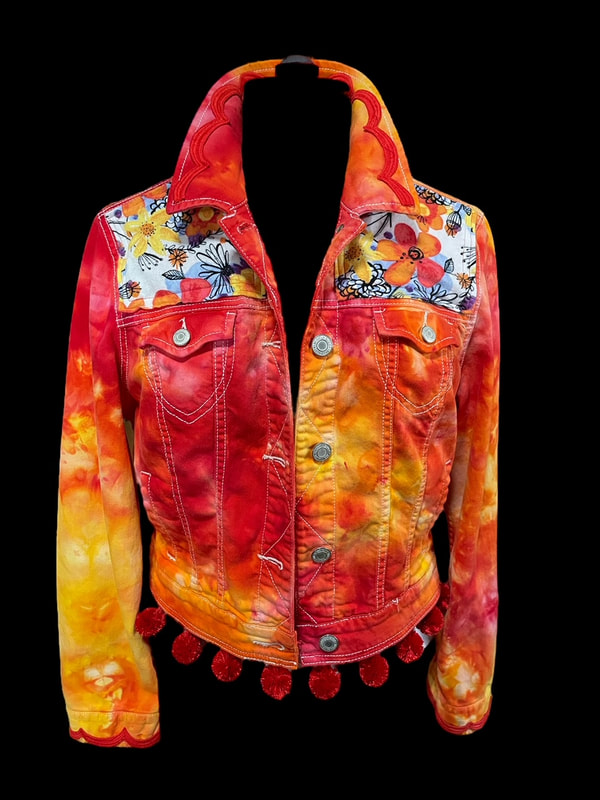 colleen ohair, wearable art, fabric arts, fashion art, hand dyed clothing, hand dyed accessories